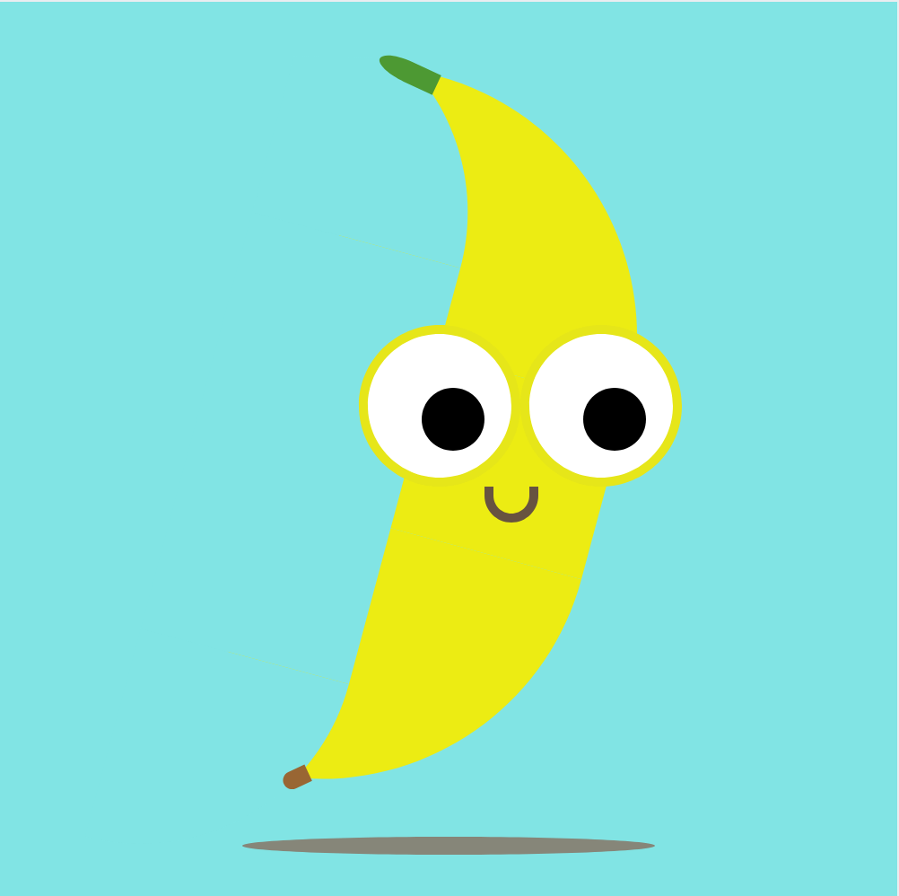a CSS banana with eyes